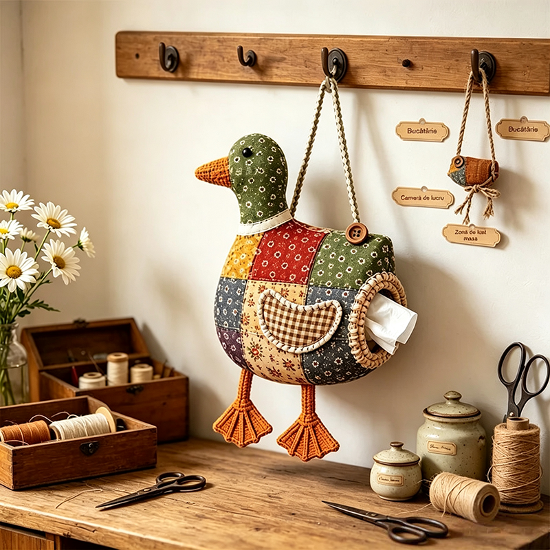 🦆Állatmotívumos papírzsebkendő-tartó varrókészlet
