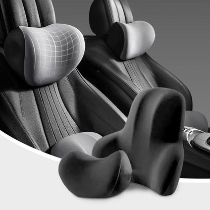 🚗 Memóriahabos Autós Fejtámla és Deréktámasz – Ergonomikus Üléstámogató Párna