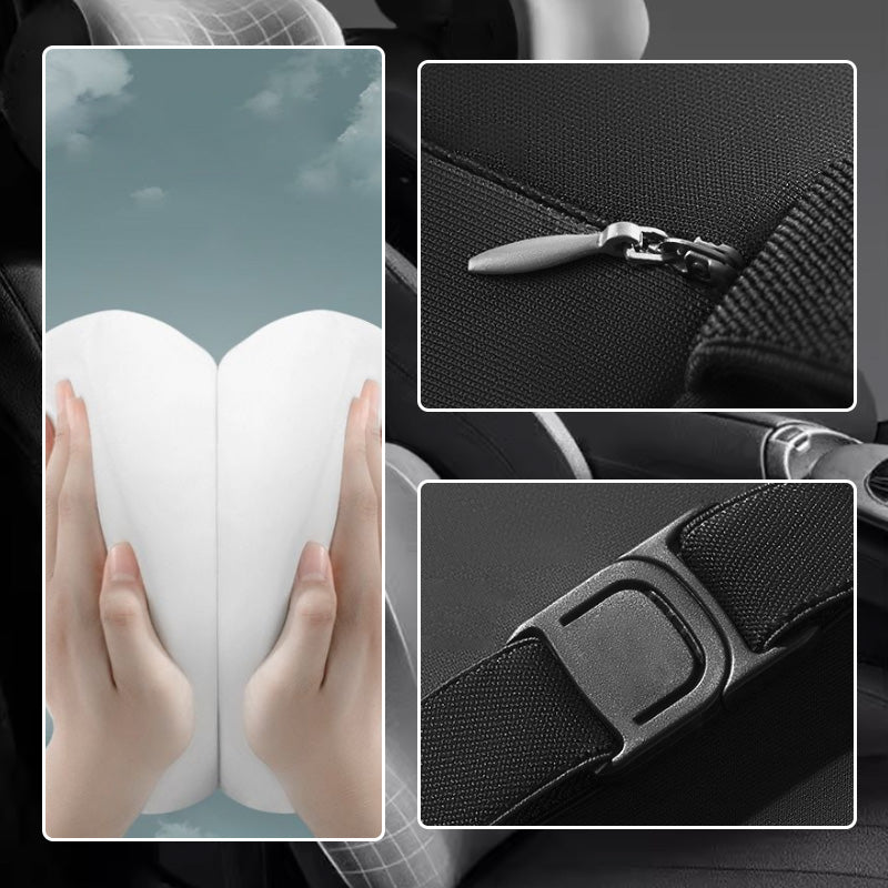 🚗 Memóriahabos Autós Fejtámla és Deréktámasz – Ergonomikus Üléstámogató Párna