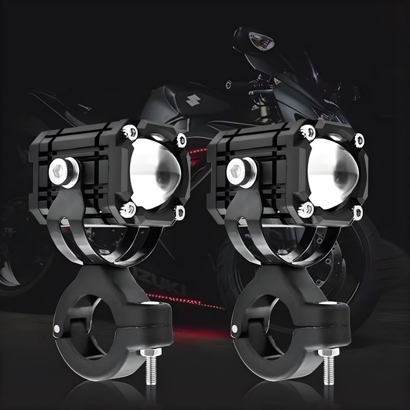 🏍️ Univerzális motorkerékpár LED reflektorok – kettős fényű és minden időjárásban vízálló 💡