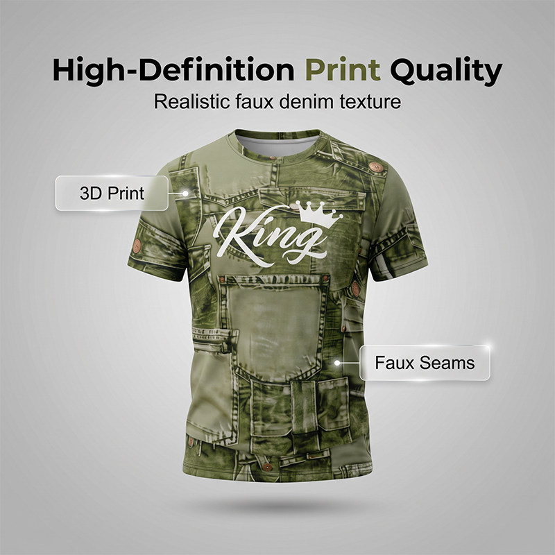 👕 Férfi farmerhatású póló és rövidnadrág szett | Könnyű, légáteresztő nyári viselet ☀️