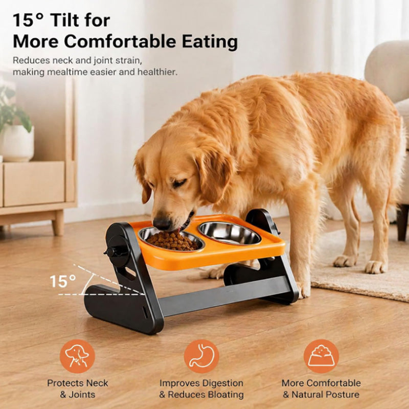 🐶🐱 Állítható magasságú ergonomikus etetőtál kutyáknak és macskáknak | Kényelmesebb etetés, egészségesebb testtartás