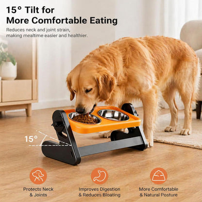 🐶🐱 Állítható magasságú ergonomikus etetőtál kutyáknak és macskáknak | Kényelmesebb etetés, egészségesebb testtartás
