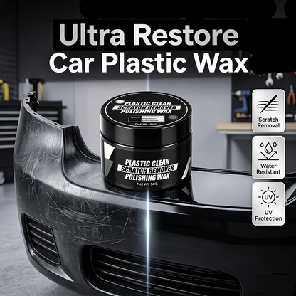 🚗 Autó műanyag karcoláseltávolító és felújító viasz szivaccsal (30 ml) – ✨ Gyors, súrolásmentes fényesítés és zökkenőmentes, profi házi karbantartás 🛡️🛠️