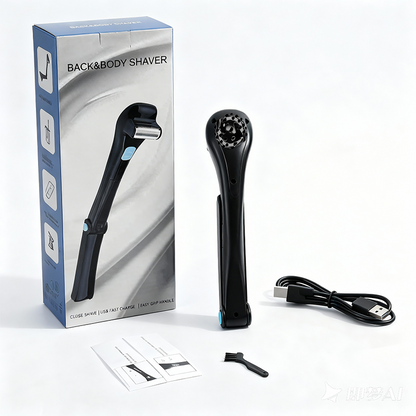Men's Electric Back Shaver with 180° Foldable Handle