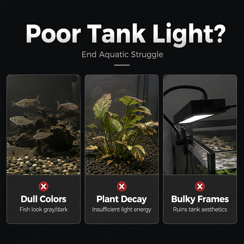🐠💡Prémium teljes spektrumú LED akváriumlámpa – Állítható rögzítéssel