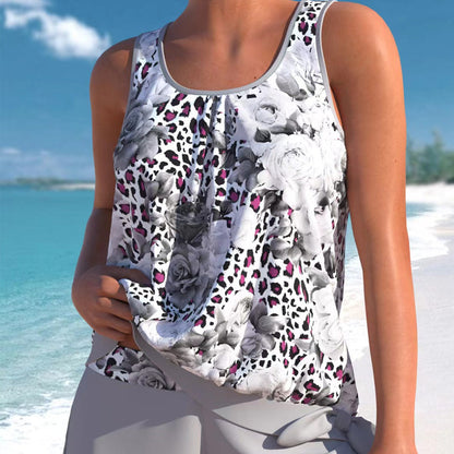 👙 Karcsúsító mintás női tankini fürdőruha