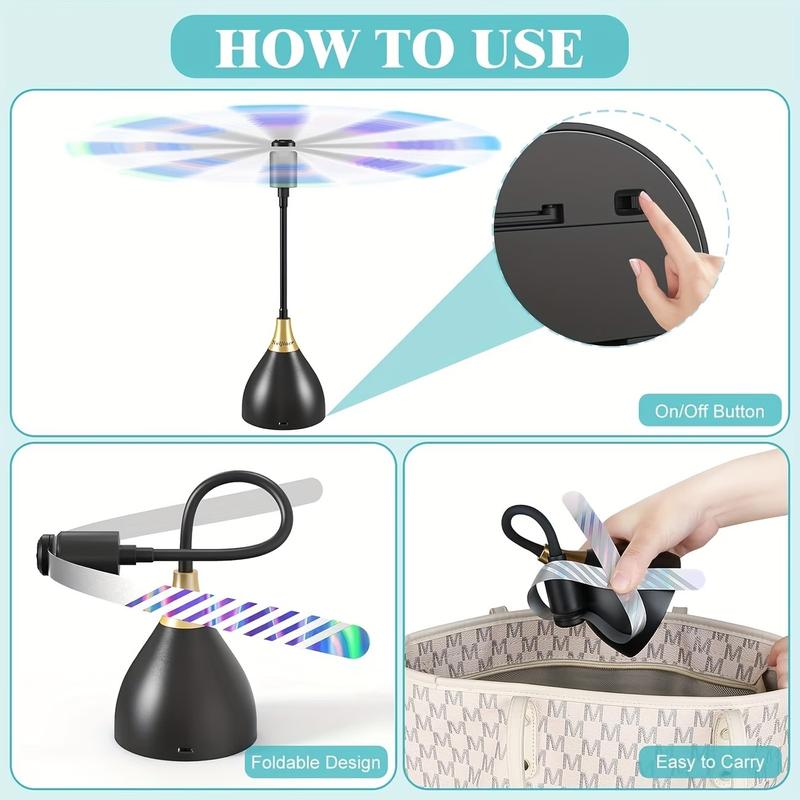 🌀 Intelligens légyriasztó ventilátor – USB-ről/elemről táplált, csendes, hordozható – sehol sem lesznek legyek. 🏡✅