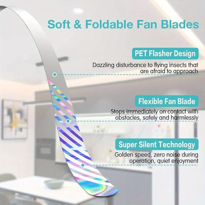 🌀 Intelligens légyriasztó ventilátor – USB-ről/elemről táplált, csendes, hordozható – sehol sem lesznek legyek. 🏡✅