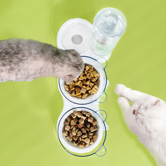 🐶🐱 3 az 1-ben ergonomikus etetőtál automatikus vízadagolóval