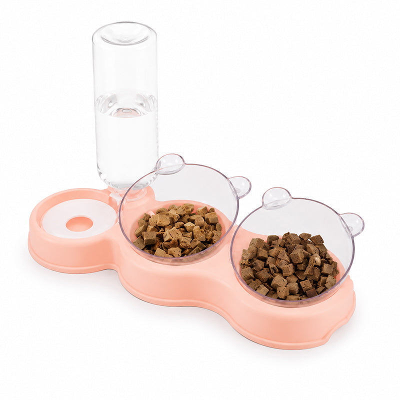 🐶🐱 3 az 1-ben ergonomikus etetőtál automatikus vízadagolóval