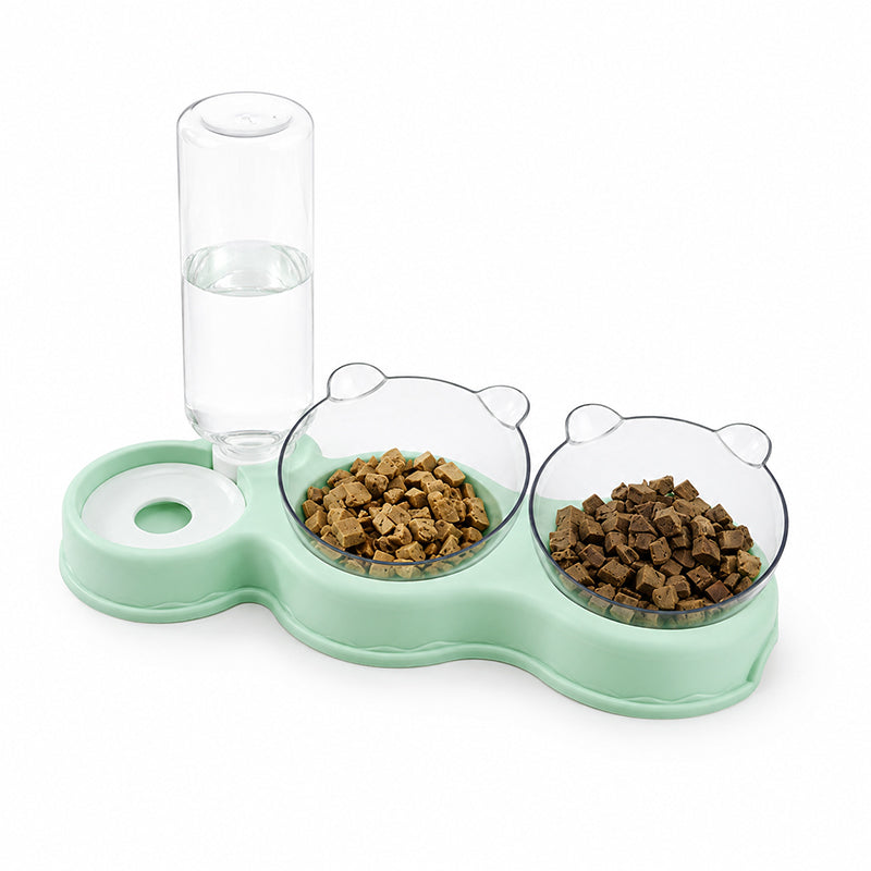 🐶🐱 3 az 1-ben ergonomikus etetőtál automatikus vízadagolóval