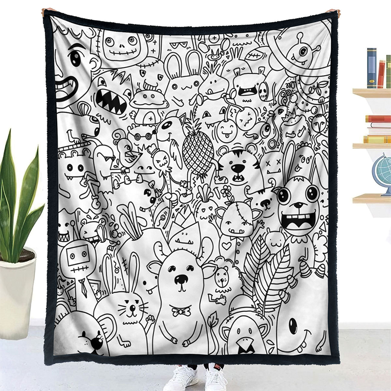 🎨 DIY Színezhető Takaró 24 Színes Filctollal | Kreatív, Mosható & Puha Ajándék Gyerekeknek és Felnőtteknek