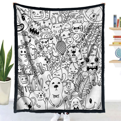 🎨 DIY Színezhető Takaró 24 Színes Filctollal | Kreatív, Mosható & Puha Ajándék Gyerekeknek és Felnőtteknek