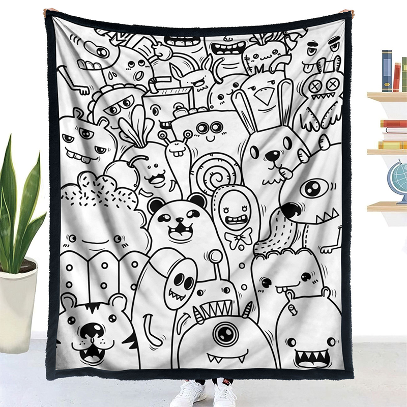 🎨 DIY Színezhető Takaró 24 Színes Filctollal | Kreatív, Mosható & Puha Ajándék Gyerekeknek és Felnőtteknek