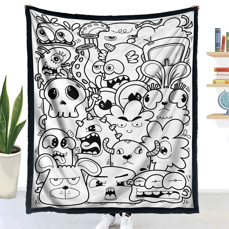 🎨 DIY Színezhető Takaró 24 Színes Filctollal | Kreatív, Mosható & Puha Ajándék Gyerekeknek és Felnőtteknek