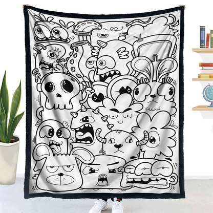 🎨 DIY Színezhető Takaró 24 Színes Filctollal | Kreatív, Mosható & Puha Ajándék Gyerekeknek és Felnőtteknek