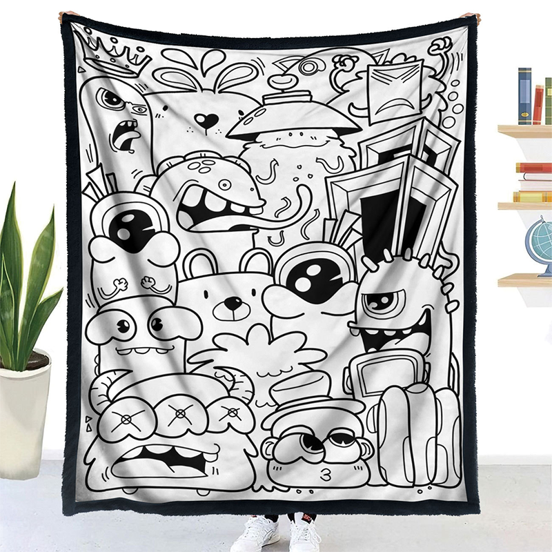 🎨 DIY Színezhető Takaró 24 Színes Filctollal | Kreatív, Mosható & Puha Ajándék Gyerekeknek és Felnőtteknek