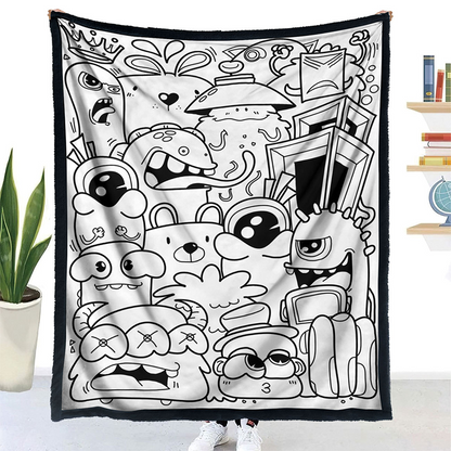 🎨 DIY Színezhető Takaró 24 Színes Filctollal | Kreatív, Mosható & Puha Ajándék Gyerekeknek és Felnőtteknek