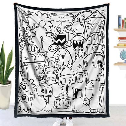 🎨 DIY Színezhető Takaró 24 Színes Filctollal | Kreatív, Mosható & Puha Ajándék Gyerekeknek és Felnőtteknek