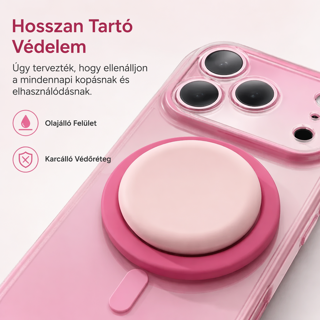 📱✨ MagSafe mágneses tok ombre hatással – beépített 360°-os állvány és megbízható védelem a telefon számára