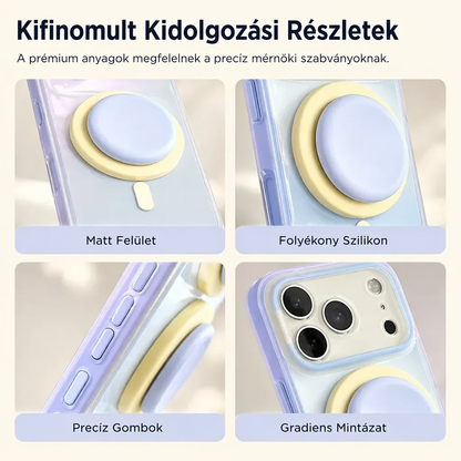 📱✨ MagSafe mágneses tok ombre hatással – beépített 360°-os állvány és megbízható védelem a telefon számára