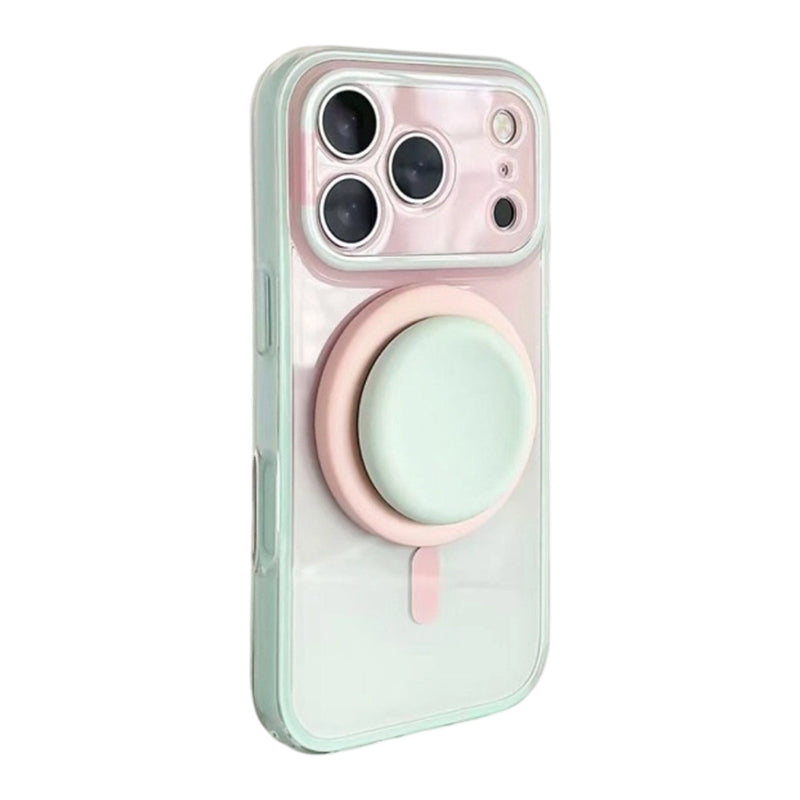📱✨ MagSafe mágneses tok ombre hatással – beépített 360°-os állvány és megbízható védelem a telefon számára