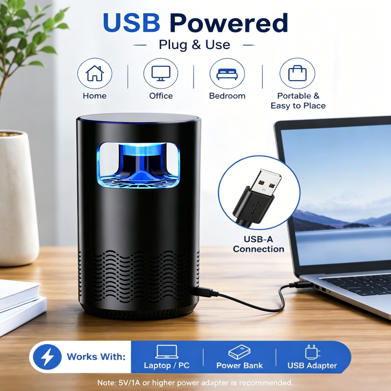 🦟⚡ USB-s Szúnyogriasztó Lámpa – Csendes, Vegyszermentes és Hatékony Védelem
