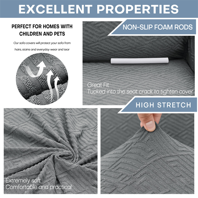 🛋️ Magas Rugalmasságú Jacquard Kanapéhuzat – Csúszásmentes, Mosható és Kisállatbarát