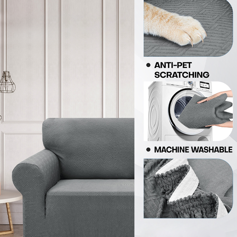 🛋️ Magas Rugalmasságú Jacquard Kanapéhuzat – Csúszásmentes, Mosható és Kisállatbarát