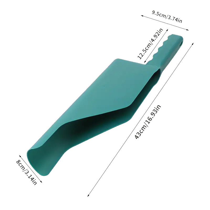 43 cm-es kézi ereszcsatorna-tisztító lapát, nagy teherbírású műanyag levél- és hulladékeltávolító ergonómikus fogantyúval