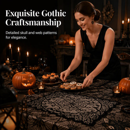 Spooky Halloween Patterns Tablecloth and Placemats Set