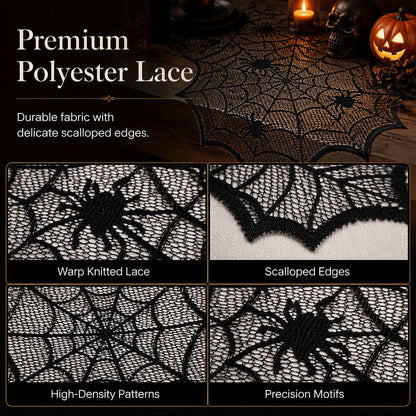 Spooky Halloween Patterns Tablecloth and Placemats Set