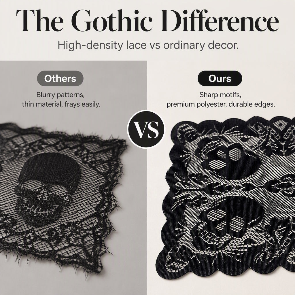 Spooky Halloween Patterns Tablecloth and Placemats Set