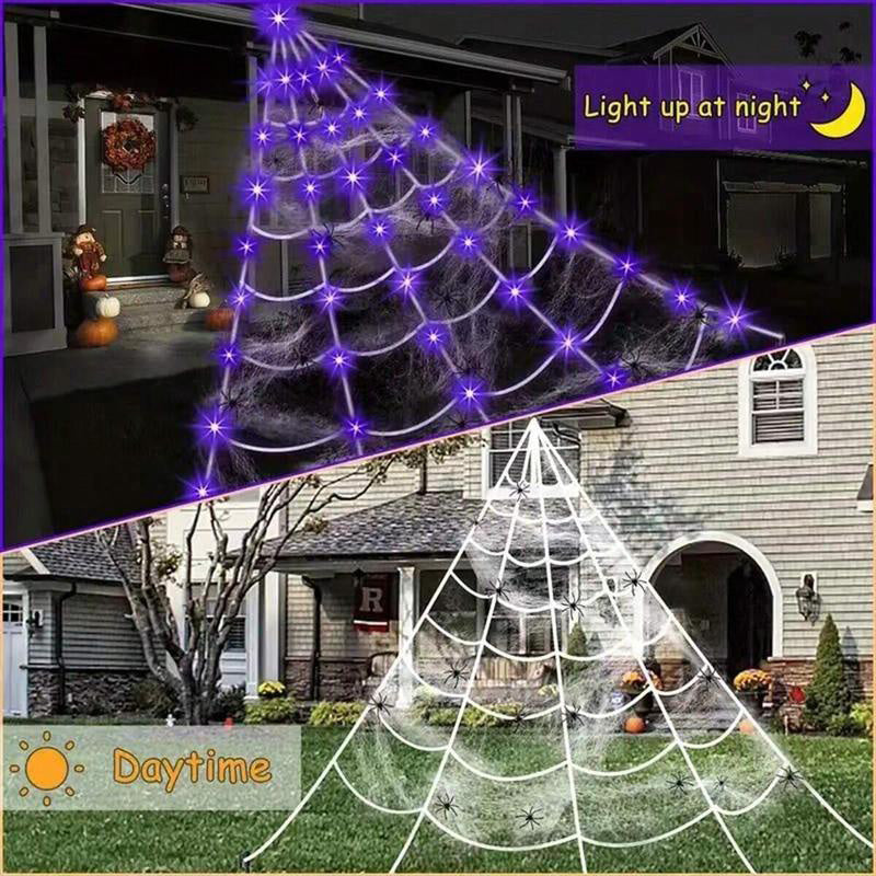 🕸️ LED Pókhálós Függőlámpa – Tökéletes Halloween Dekoráció Otthonra 🎃👻