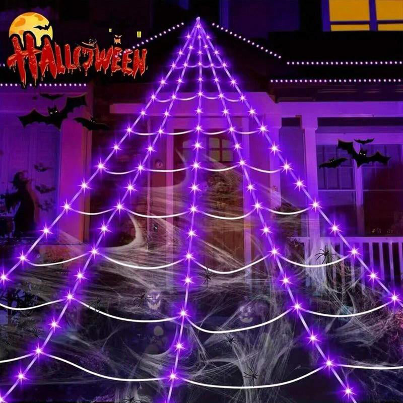 🕸️ LED Pókhálós Függőlámpa – Tökéletes Halloween Dekoráció Otthonra 🎃👻