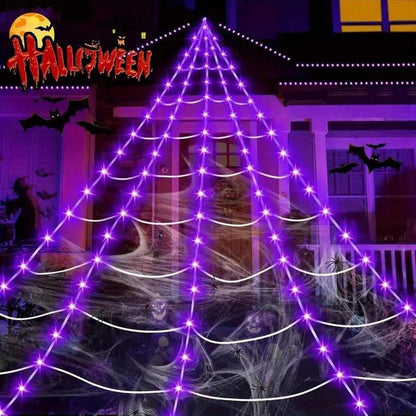 🕸️ LED Pókhálós Függőlámpa – Tökéletes Halloween Dekoráció Otthonra 🎃👻