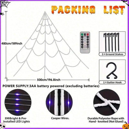 🕸️ LED Pókhálós Függőlámpa – Tökéletes Halloween Dekoráció Otthonra 🎃👻
