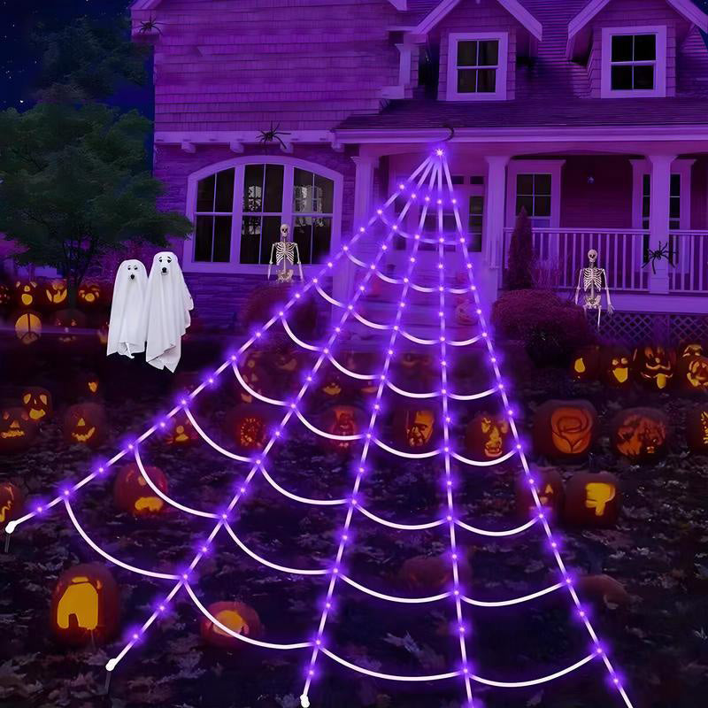 🕸️ LED Pókhálós Függőlámpa – Tökéletes Halloween Dekoráció Otthonra 🎃👻