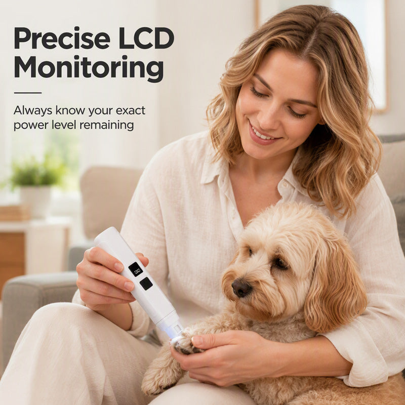 🐾 LED kijelzős körömcsiszoló – Precíz erőszabályozás, kíméletes ápolás ✨