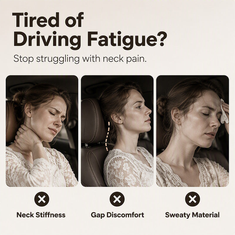 🚗💤 Harcolj a vezetés közbeni fáradtság ellen! Univerzális, alakmemória-habból készült nyakpárna az autó fejtámlájához, ergonómikus nyakpárna hosszú utazásokhoz