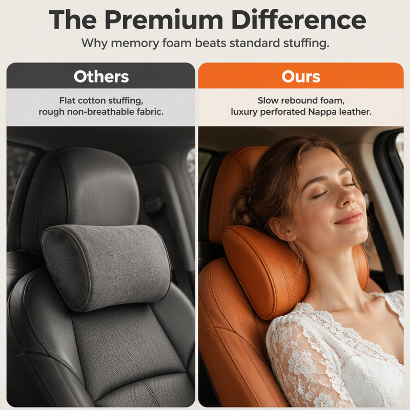 🚗💤 Harcolj a vezetés közbeni fáradtság ellen! Univerzális, alakmemória-habból készült nyakpárna az autó fejtámlájához, ergonómikus nyakpárna hosszú utazásokhoz