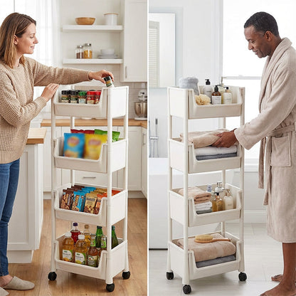 🛒 Keskeny Gurulós Tárolókocsi – Több Tárolóhely, Kevesebb Rendetlenség