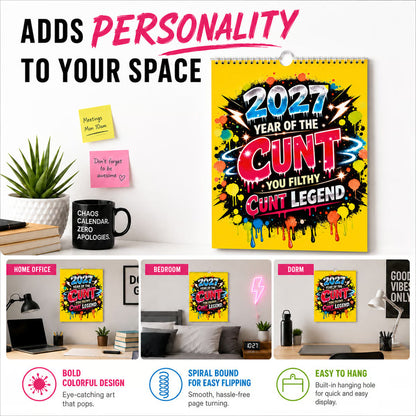 💥 2027-es „Year of the Cunt” Falinaptár – Merész Graffiti-Humorral 📆🔥