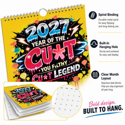 💥 2027-es „Year of the Cunt” Falinaptár – Merész Graffiti-Humorral 📆🔥