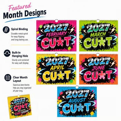 💥 2027-es „Year of the Cunt” Falinaptár – Merész Graffiti-Humorral 📆🔥