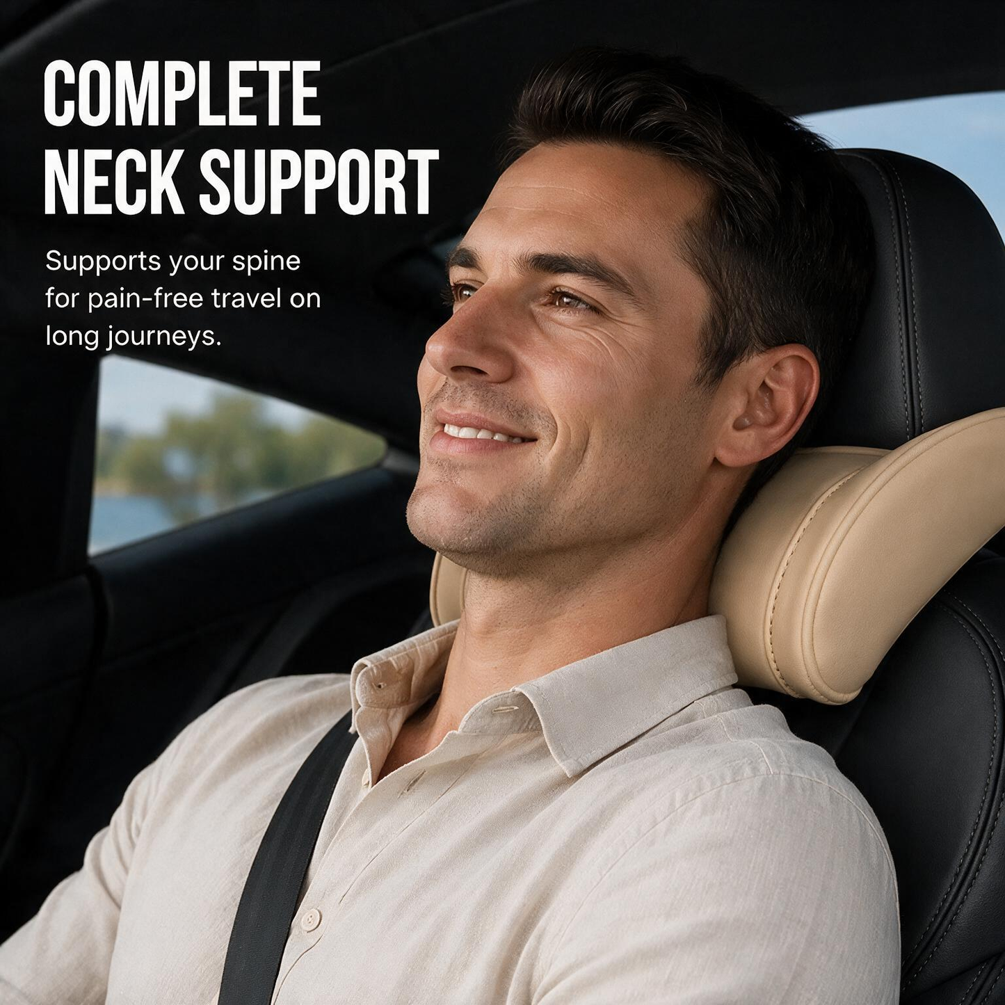 🚗 Ergonomikus, memóriahabbal ellátott autófejtámla – kényelmes nyaktámasz PU-ból