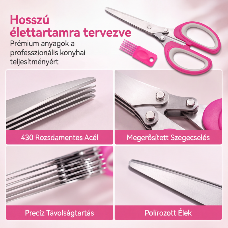 🌿 5 Pengés Fűszernövény-Olló – Gyors és Precíz Aprítás a Konyhában