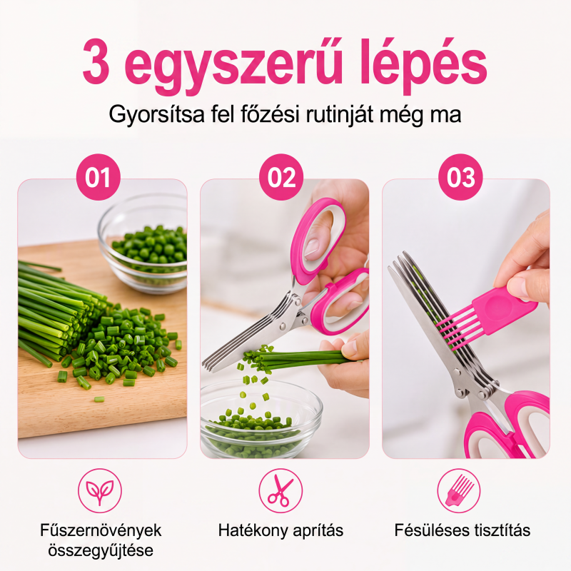 🌿 5 Pengés Fűszernövény-Olló – Gyors és Precíz Aprítás a Konyhában