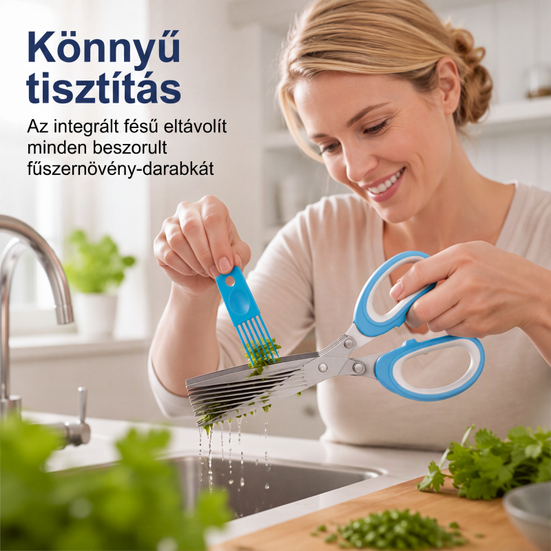 🌿 5 Pengés Fűszernövény-Olló – Gyors és Precíz Aprítás a Konyhában